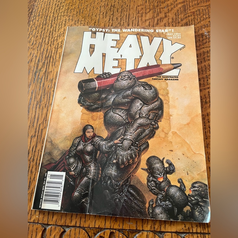 May 1995 Heavy Metal fantasy Magazine with Illustrated Cover.